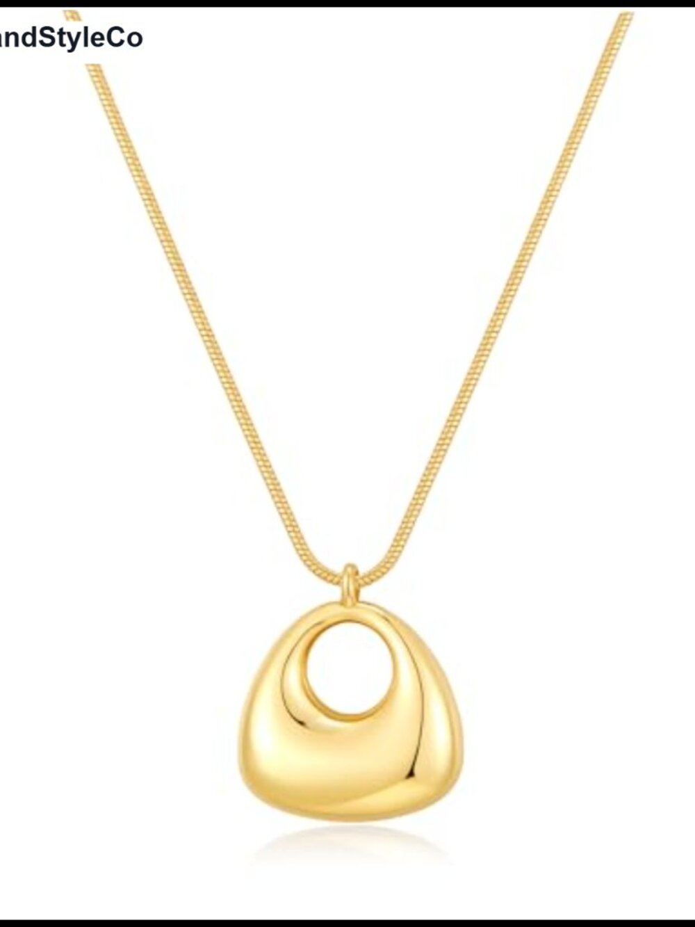 Chunky Pendant Necklace for Women 14K Gold Plated